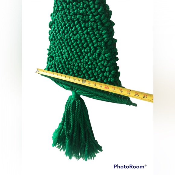 Vintage Macrame Green Large Christmas Tree Boho Decor Wall Hanging MCM - Picture 6 of 7